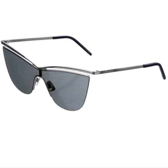 Flash Sale! Saint Laurent Cat-Eye Tinted  Sunglasses Silver AUTHENTICATED +Case main image 10